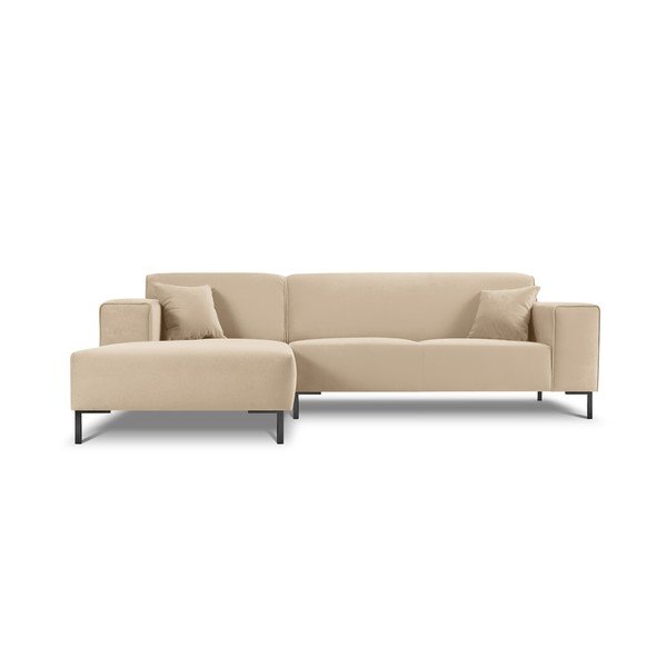 Bež kutna garnitura od baršuna Cosmopolitan Design Siena, lijevi kut-image-3