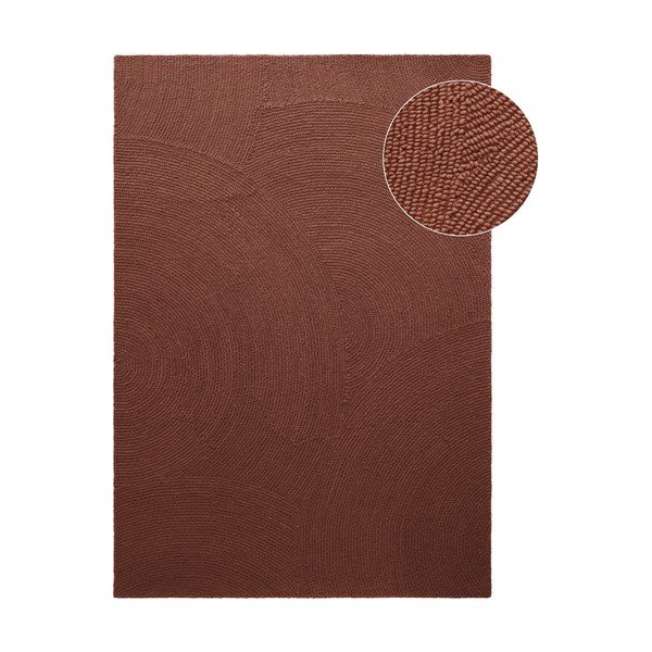 Ciglasti ručno rađen vunen tepih 160x230 cm Calmio – Hanse Home