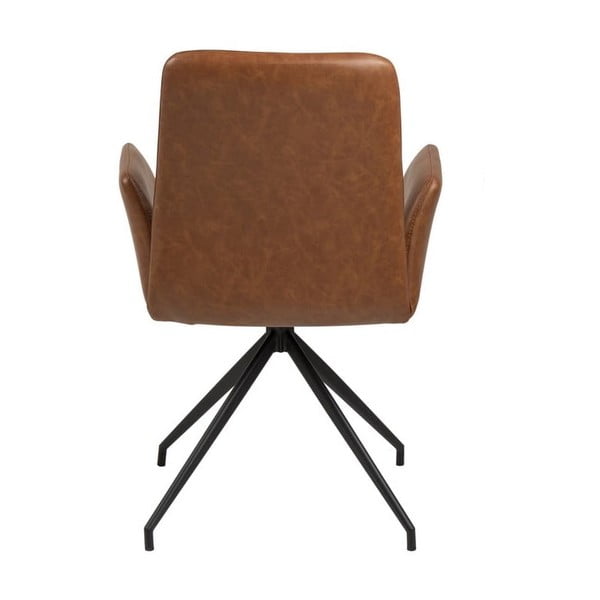 Konjak smeđa podstavljena blagovaonska stolica s naslonima za ruke Naya – Actona-image-3