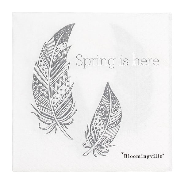 Set od 20 papirnatih salveta Bloomingville Spring, 25 x 25 cm