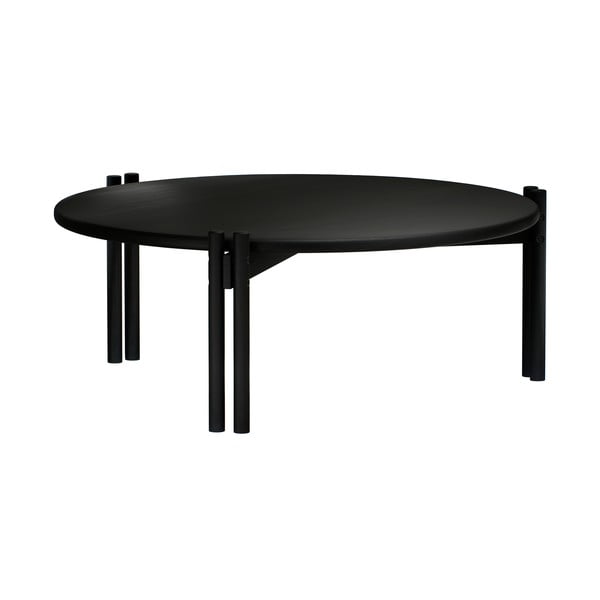 Crni okrugao stolić za kavu od masivnog bora ø 80 cm Sticks – Karup Design-image-3