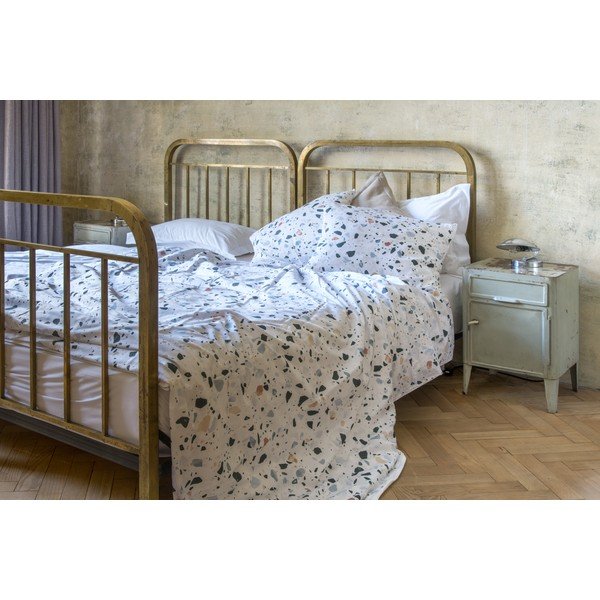 Posteljina od pamučnog satena Butter Kings Venetian Terrazzo, 135 x 200 cm-image-1