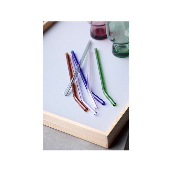 Staklene slamke u setu 4 kom sa četkom za čišćenje – Lyngby Glas-image-2