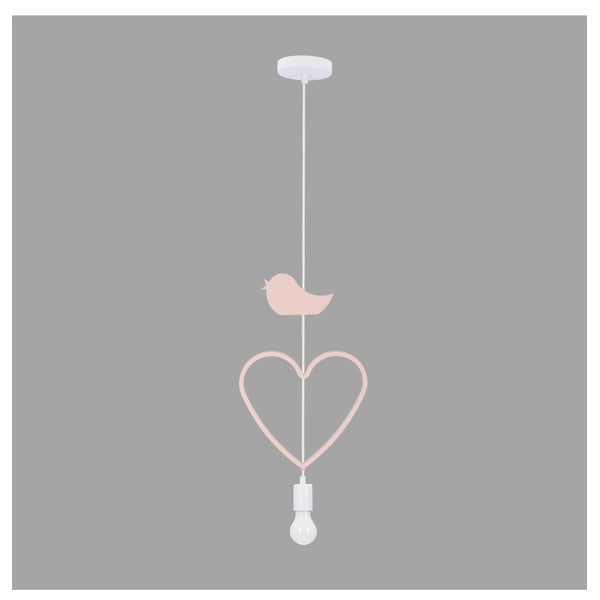 Bijelo-ružičasta dječja svjetiljka s metalnim sjenilom Single - Candellux Lighting-image-1