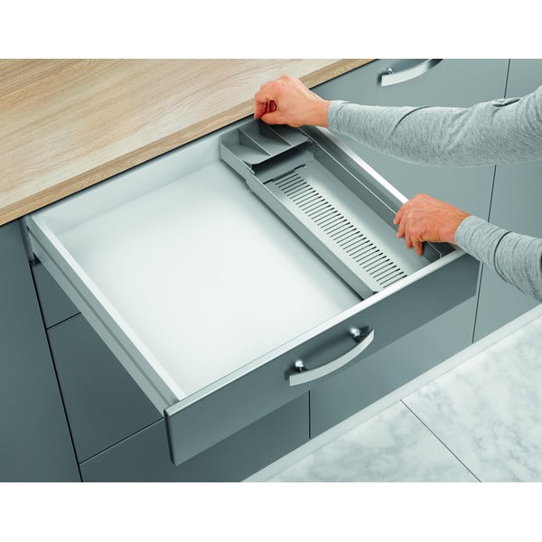 Sivi plastičan organizator pribora 15 x 49 cm – Metaltex-image-4