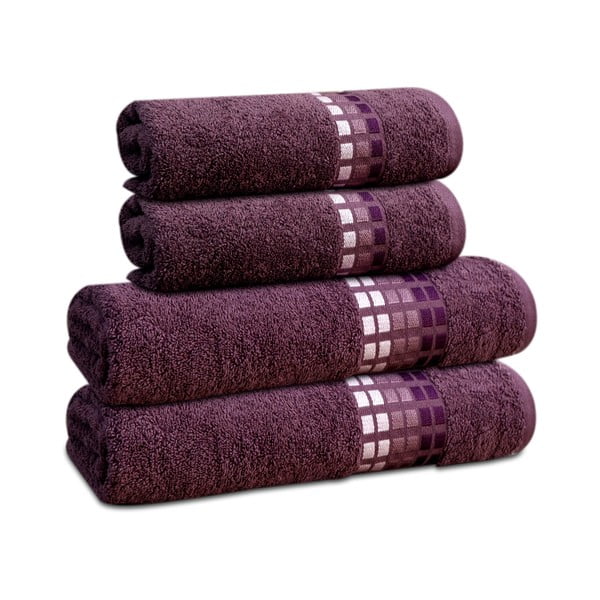 Tamno ljubičasti pamučan ručnik 50x100 cm Darwin – My House-image-2