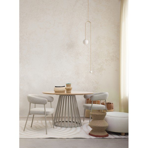 Krem tabure od bouclé tkanine Irisha – Bizzotto-image-1