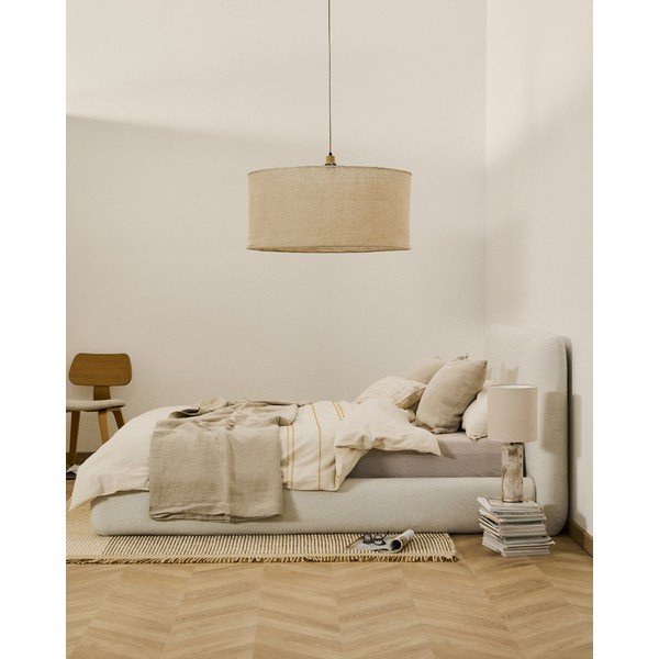 Bež tapecirani bračni krevet bez podnice 160x200 cm Martina – Kave Home-image-1