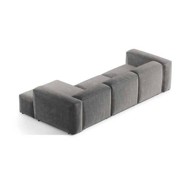 Svijetlo siva kutna garnitura od samta (s desnim kutom/s ležaljkom) Bergamo – Cosmopolitan Design-image-4