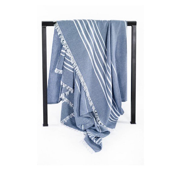 Plava pamučna deka 150x200 cm Solene – Tiseco Home Studio-image-3