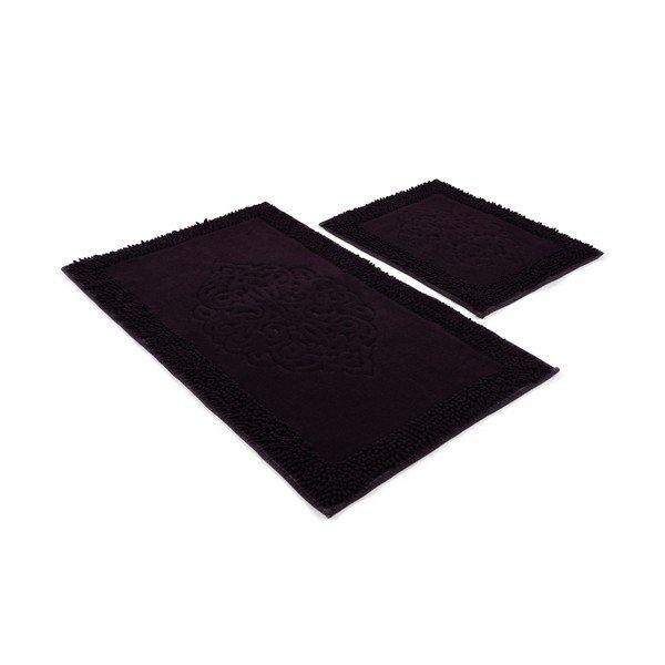 Tamnoljubičasti kupaonski otirači u setu od 2 komada 100x60 cm Piante - Foutastic-image-2