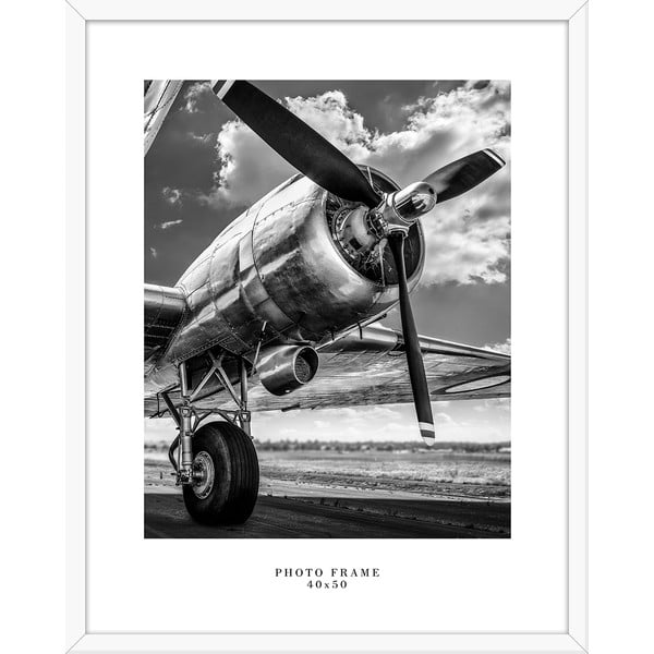 Bijeli zidni okvir Styler Florida, 43 x 53 cm