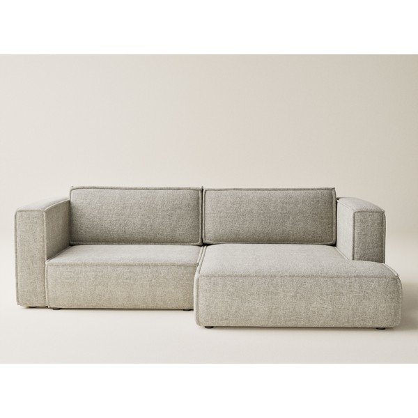 Bež sklopiva/s prostorom za odlaganje kutna garnitura od šenila (s desnim kutom/s ležaljkom) Velto – Maison de Rêve-image-2