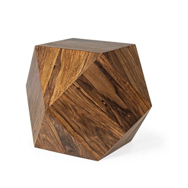 Stolić za kavu od masivnog sheesham drveta u tamnoj prirodnoj boji 42x42 cm Egypt – Bizzotto