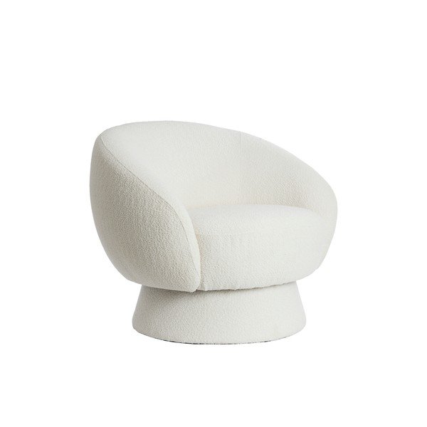 Krem fotelja od bouclé tkanine Avoria – Light & Living