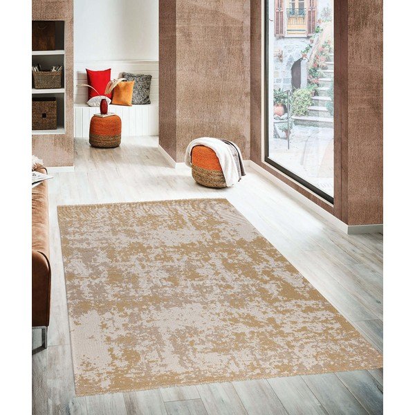 Žuto-bež pamučni tepih Oyo home Casa, 75 x 150 cm-image-1