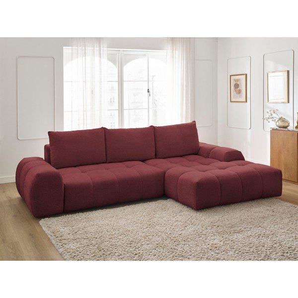 Bordo sklopiva/s prostorom za odlaganje kutna garnitura od šenila (s desnim kutom/s ležaljkom) Everest – Bobochic Paris-image-1