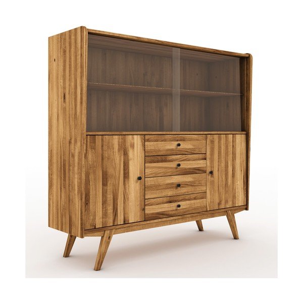 Vitrina od hrastovog drveta 160x154 cm Retro - The Beds
