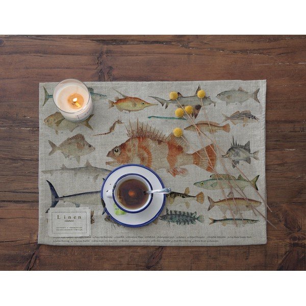 Platneni podmetač 2 kom 45x30 cm Fish - Really Nice Things-image-1