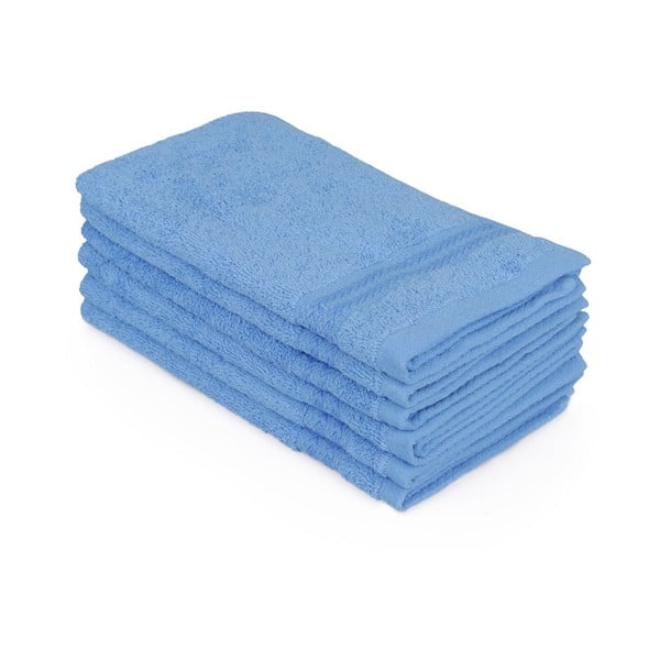 Set od 6 plavih ručnika za kupaonicu, 50 x 30 cm