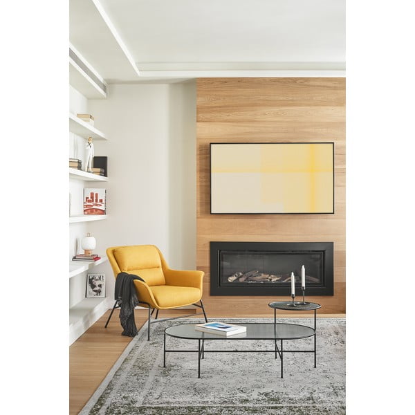 Crni stolić za kavu sa staklenom pločom Teulat Nix-image-3