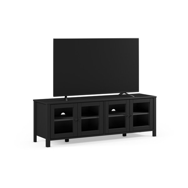 Crna TV komoda od masivnog bora 150x50x40 cm Alessandra – Marckeric-image-2