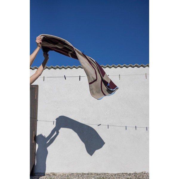 Bordo/sivo-bež ručnik od organskog pamuka od frotira 70x133 cm Nova Arte  – Mette Ditmer Denmark-image-4