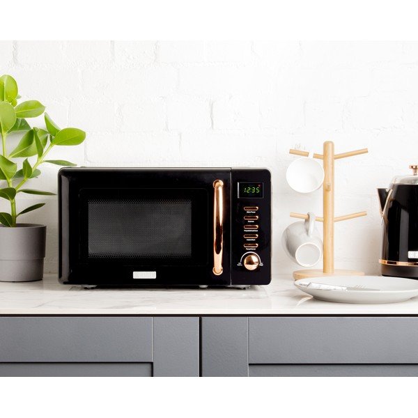 Crna mikrovalna pećnica Black & Copper – Haden-image-4