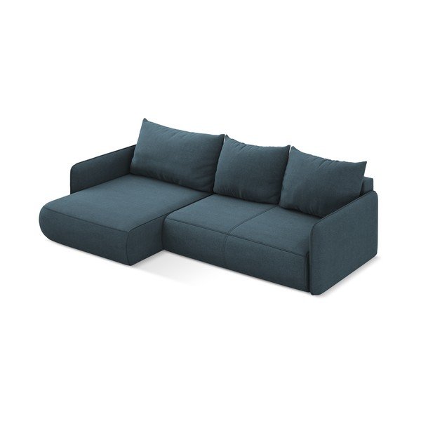 Plava sklopiva/s prostorom za odlaganje kutna garnitura (s lijevim kutom) Nanea – Makamii-image-4