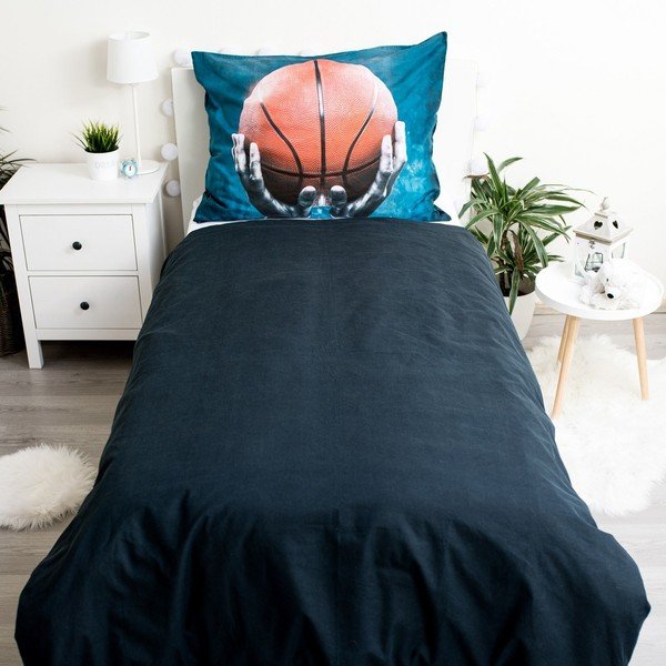Pamučna dječja posteljina za krevet za jednu osobu 140x200 cm Basketball – Jerry Fabrics-image-2