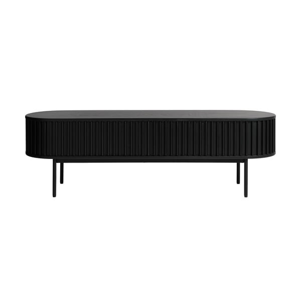 Crna TV komoda u dekoru hrasta 48x160 cm Siena – Unique Furniture