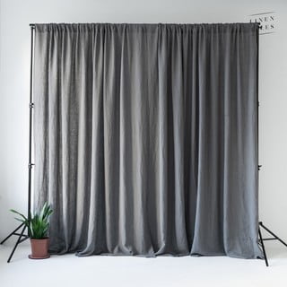 Siva zavjesa 250x230 cm - Linen Tales