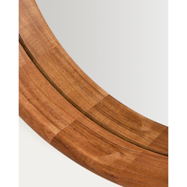 Zidno ogledalo s okvirom od masivnog drveta ø 49,5 cm Berale – Kave Home-image-4