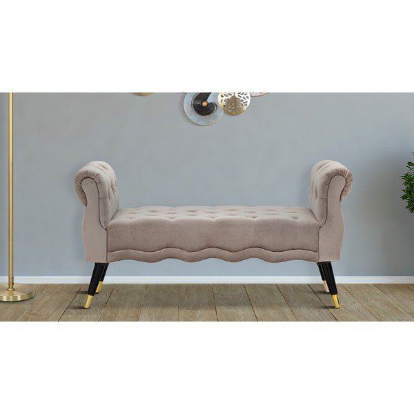 Smeđe-siva baršunasti klupa Paris – Mauro Ferretti-image-1