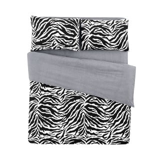 Crno-bijela pamučna posteljina za bračni krevet/s produženom plahtom  200x220 cm - Mila Home