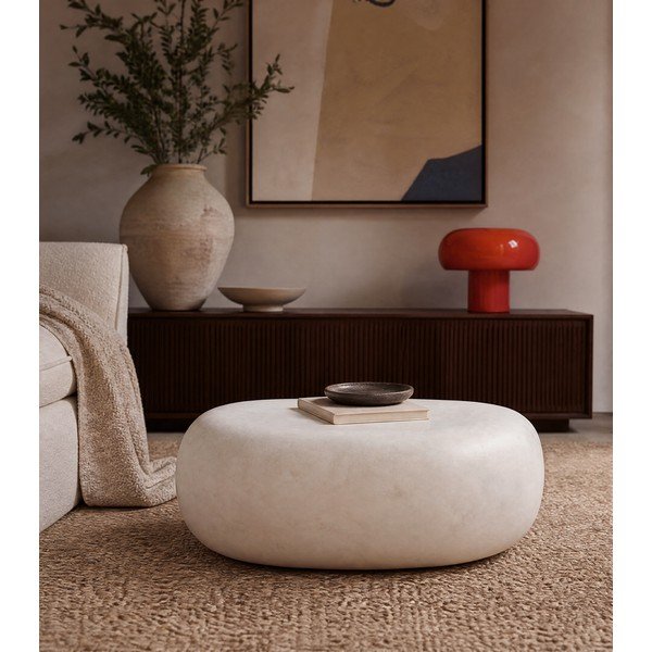 Bijeli stolić za kavu 49x65 cm Pebble – vtwonen-image-3