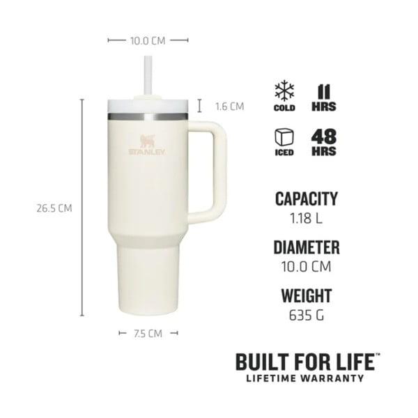 Krem termosica od nehrđajućeg čelika sa slamkom 1,18 l Quencher H2.0 FlowState Tumbler Cream – Stanley-image-4