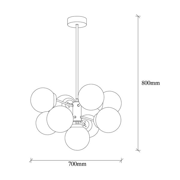 Bijela/mjedena viseća svjetiljka sa staklenim sjenilom ø 70 cm Mudoni – Opviq lights-image-4