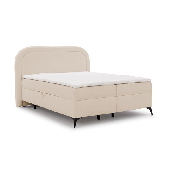 Bež boxspring krevet s prostorom za odlaganje 180x200 cm Ornes – Ropez