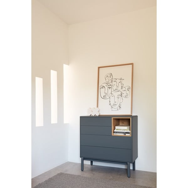 Tamnosiva niska komoda 90x90 cm Corvo - Teulat-image-1
