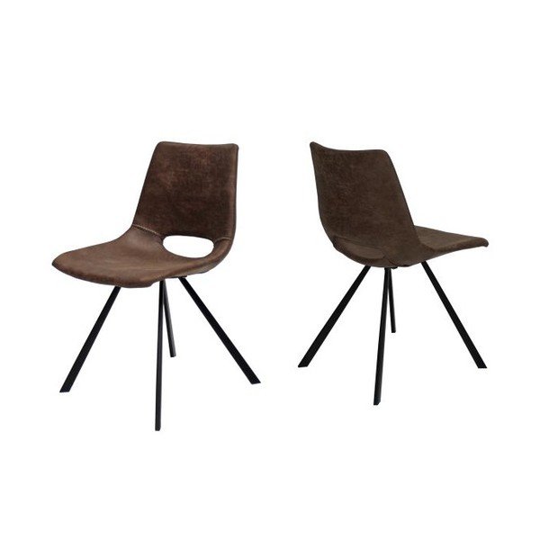 Svijetlo smeđa stolica za blagovanje s crnom bazom Canett Coronas-image-1