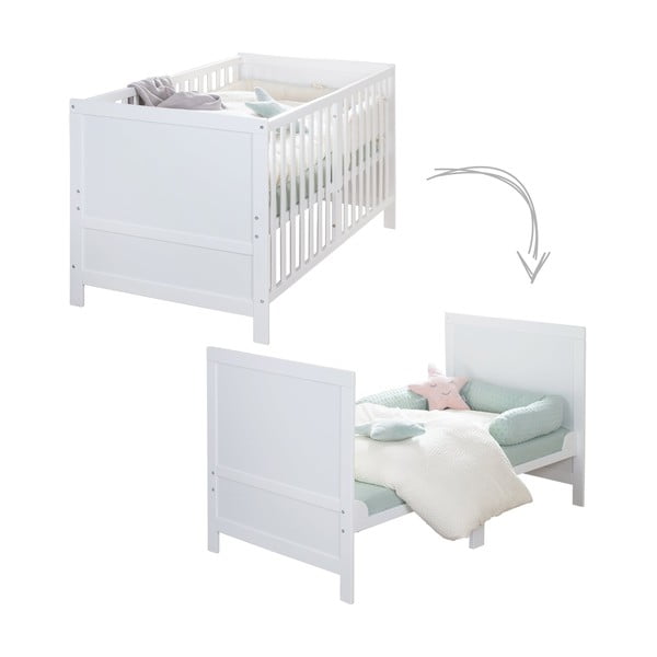 Bijeli dječji krevet s podesivom visinom 70x140 cm Easy Sleep – Roba-image-3