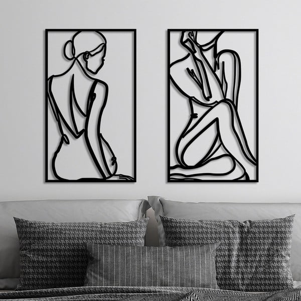 Metalni zidni ukras 42x70 cm Minimalist Female - Wallity-image-3