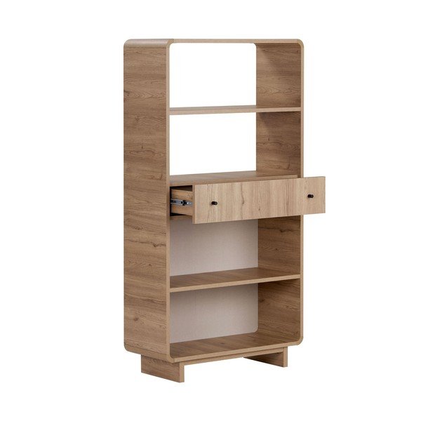 Biblioteka u dekoru hrasta u svijetloj prirodnoj boji 78x153x34 cm Senza – Nordure-image-3
