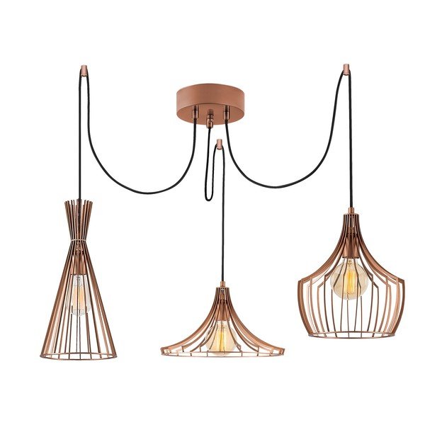 Viseća svjetiljka u bakrenoj boji s metalnim sjenilom Mezopotamya – Opviq lights-image-4