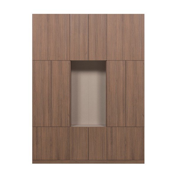 Modularni garderobni ormar u tamnoj prirodnoj boji 162x215 cm Build – WOOOD