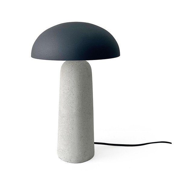 Siva stolna lampa betonska s metalnim sjenilom (visina 39,5 cm) Delphine – Bizzotto