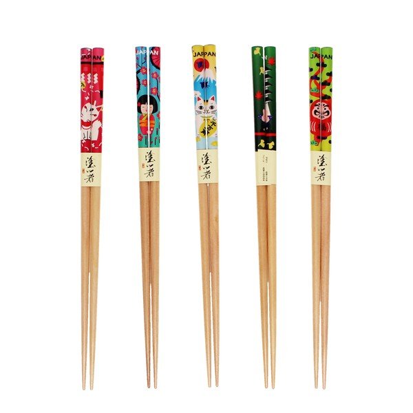 Drven set štapića za jelo 5 kom u prirodnoj boji Japanese Heritage – Rex London