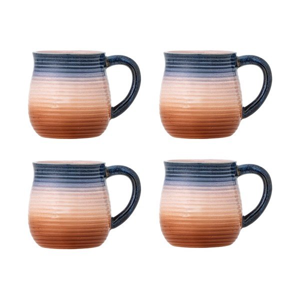 Plave/narančaste keramičke šalice u setu 4 kom 200 ml Tatum – Bloomingville