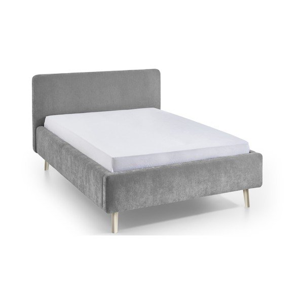 Sivi tapecirani bračni krevet s podnicom 140x200 cm Mattis – Meise Möbel
